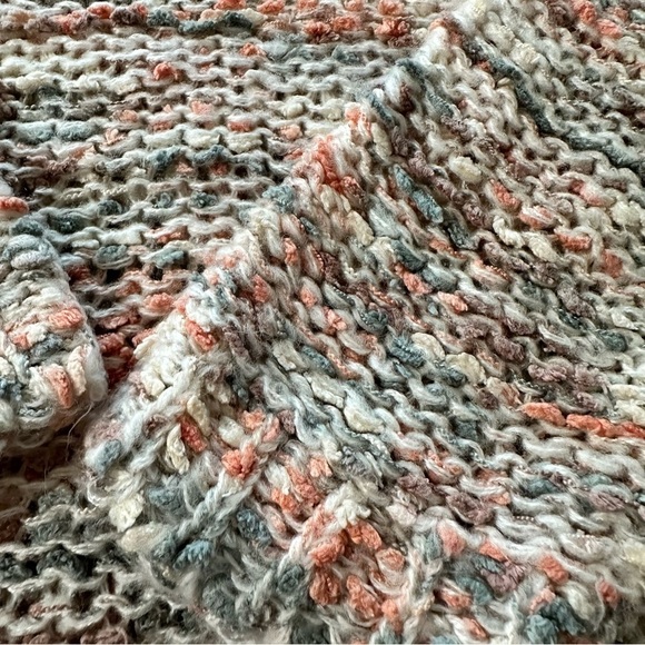 Lumiere women's size small knit sweater, orange, green and cream - Picture 4 of 4